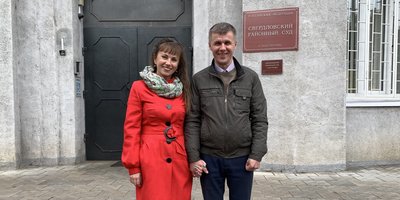 Dmitriy Terebilov with his wife Irina. 2021