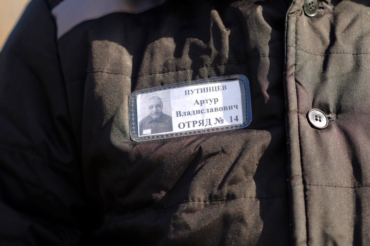 Artur Putintsev's inmate ID tag