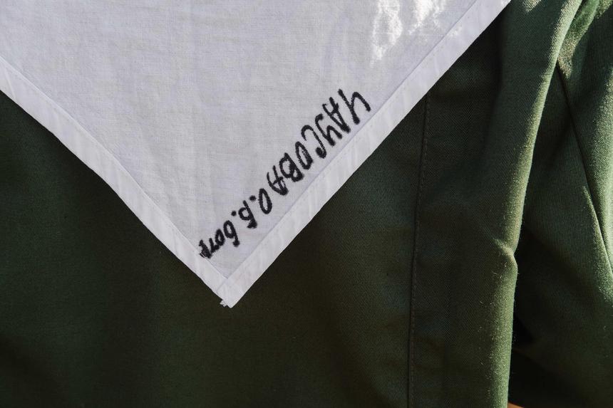 Prison scarf with Oksana Chausova's name, August 29, 2025