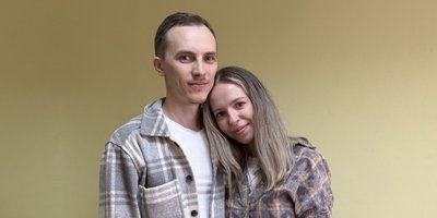 Oleg Artemov with his wife Yuliya
